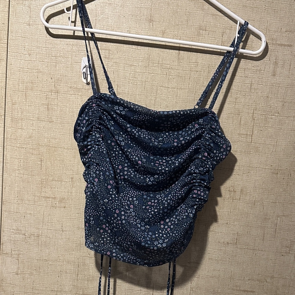 SO Navy and Pink Polka Dot Camisole